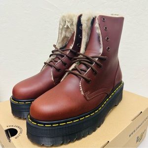 Dr. Martens Jadon Abruzzo Faux Fur Lined Lug Sole Combat Boot